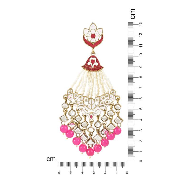Traditional Handcrafted Meena Work Earring Glided with Kundan & Pearls For Women/Girls 
