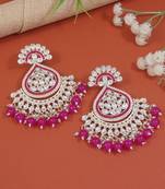 Traditional Handcrafted Kundan Earrings Adorned with Pearls for Women and Girls