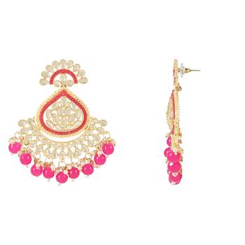 Traditional Handcrafted Kundan Earrings Adorned with Pearls for Women and Girls  2