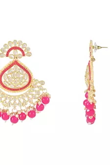 Traditional Handcrafted Kundan Earrings Adorned with Pearls for Women and Girls 