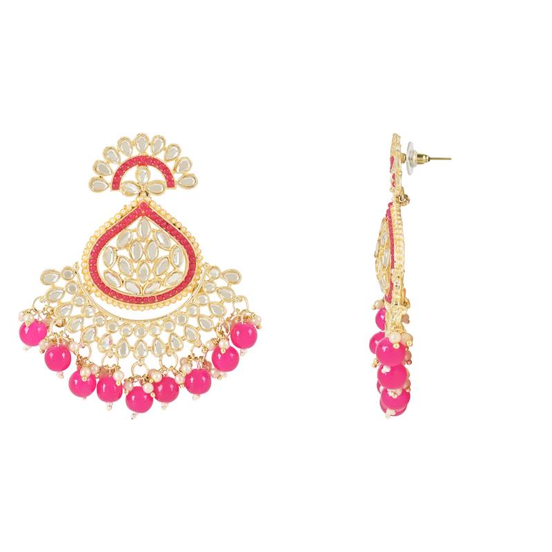 Traditional Handcrafted Kundan Earrings Adorned with Pearls for Women and Girls 