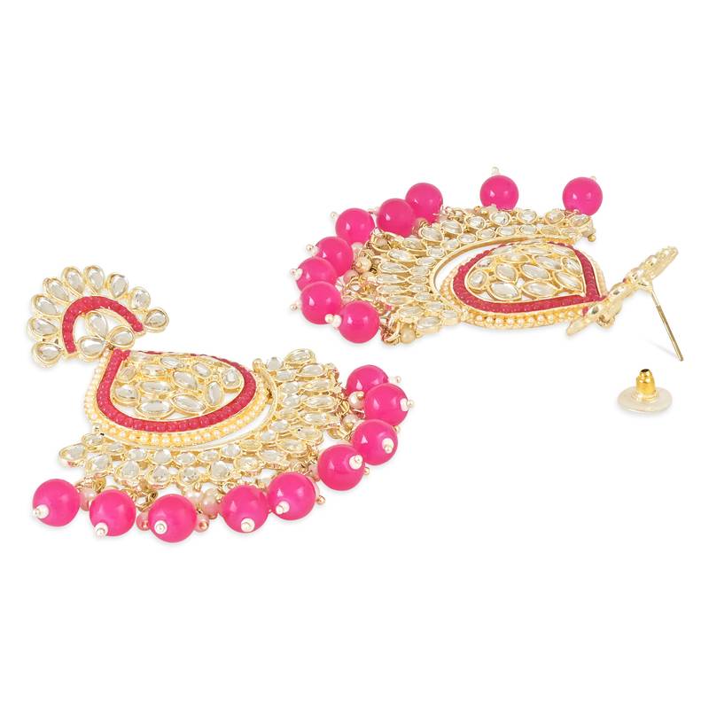Traditional Handcrafted Kundan Earrings Adorned with Pearls for Women and Girls 