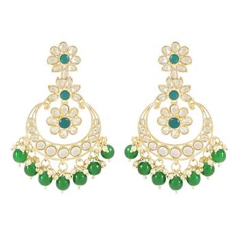 Traditional Handcrafted Kundan Earrings Adorned with Pearls for Women and Girls  1