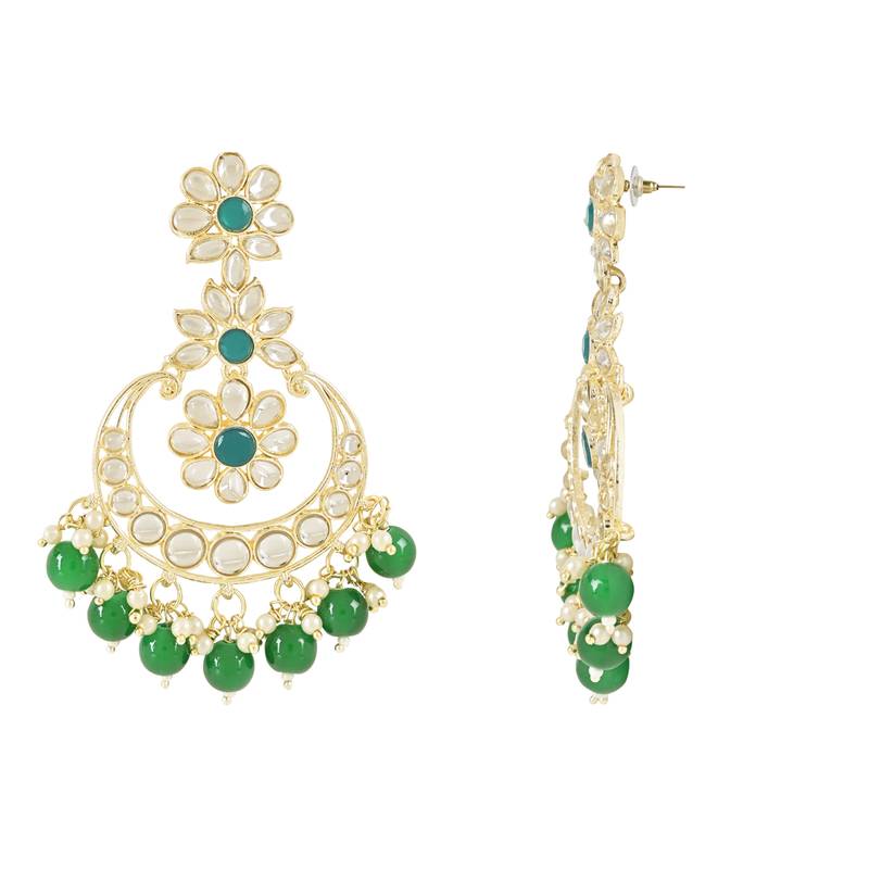 Traditional Handcrafted Kundan Earrings Adorned with Pearls for Women and Girls 