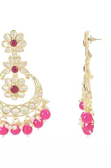 Traditional Handcrafted Kundan Earrings Adorned with Pearls for Women and Girls 