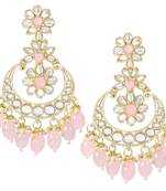 Traditional Handcrafted Kundan Earrings Adorned with Pearls for Women and Girls 