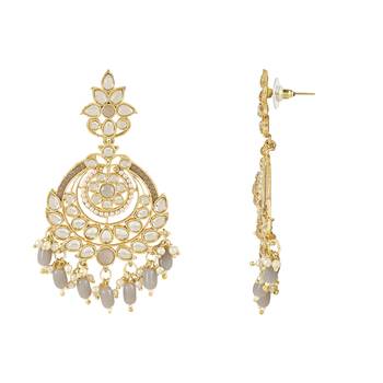 Traditional Handcrafted Kundan Earrings Adorned with Pearls for Women and Girls  2