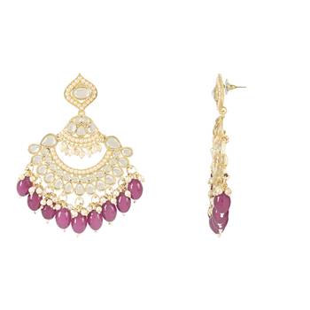 Traditional Handcrafted Kundan Earrings Adorned with Pearls for Women and Girls  2