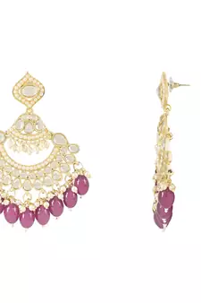Traditional Handcrafted Kundan Earrings Adorned with Pearls for Women and Girls 
