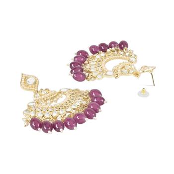 Traditional Handcrafted Kundan Earrings Adorned with Pearls for Women and Girls  3