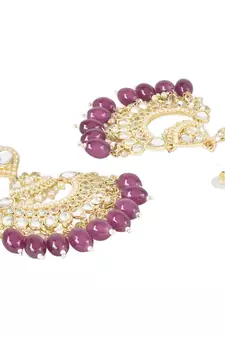 Traditional Handcrafted Kundan Earrings Adorned with Pearls for Women and Girls 