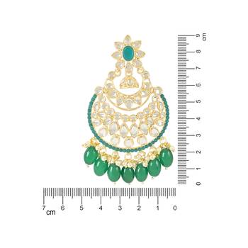 Traditional Handcrafted Pearl Kundan Beaded Chandbali Earrings for Women/Girls  4