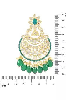 Traditional Handcrafted Pearl Kundan Beaded Chandbali Earrings for Women/Girls 