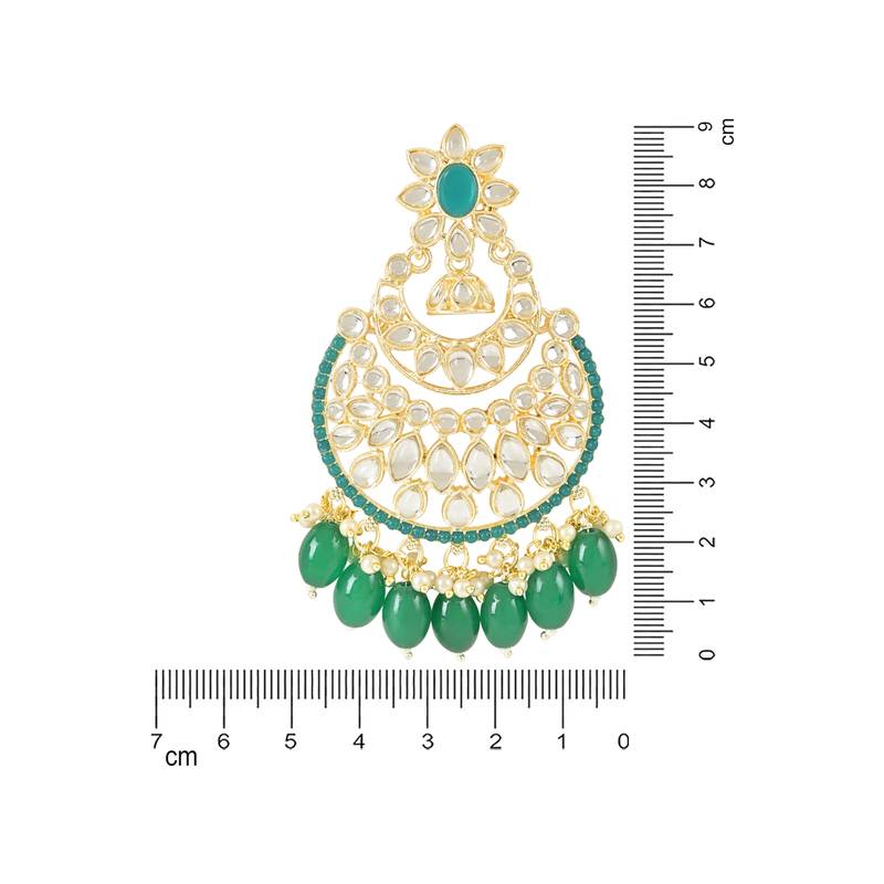 Traditional Handcrafted Pearl Kundan Beaded Chandbali Earrings for Women/Girls 