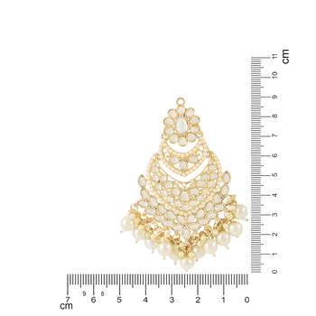 Traditional Handcrafted Pearl Kundan Beaded Chandbali Earrings for Women/Girls  4