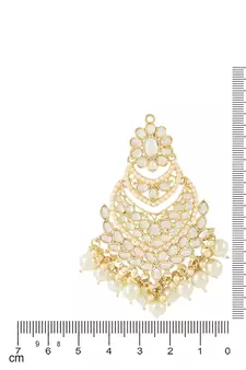 Traditional Handcrafted Pearl Kundan Beaded Chandbali Earrings for Women/Girls 
