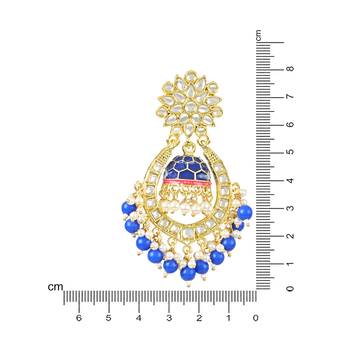Traditional Meenakari Kundan Studded Pearl Dangle Jhumki Earrings For Women/Girls  4