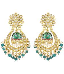 Traditional Meenakari Kundan Studded Pearl Dangle Jhumki Earrings For Women/Girls (E3124Bl)