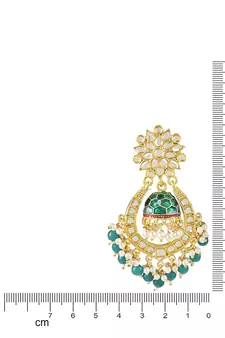 Traditional Meenakari Kundan Studded Pearl Dangle Jhumki Earrings For Women/Girls (E3124Bl)