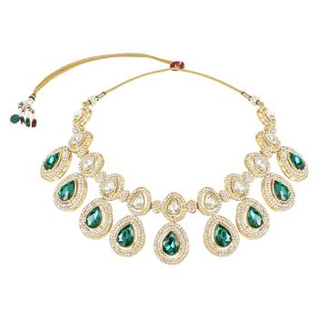 Traditional Kundan & Stone Studded Choker Necklace Jewellery With Earrings Set for Women/Girls  3