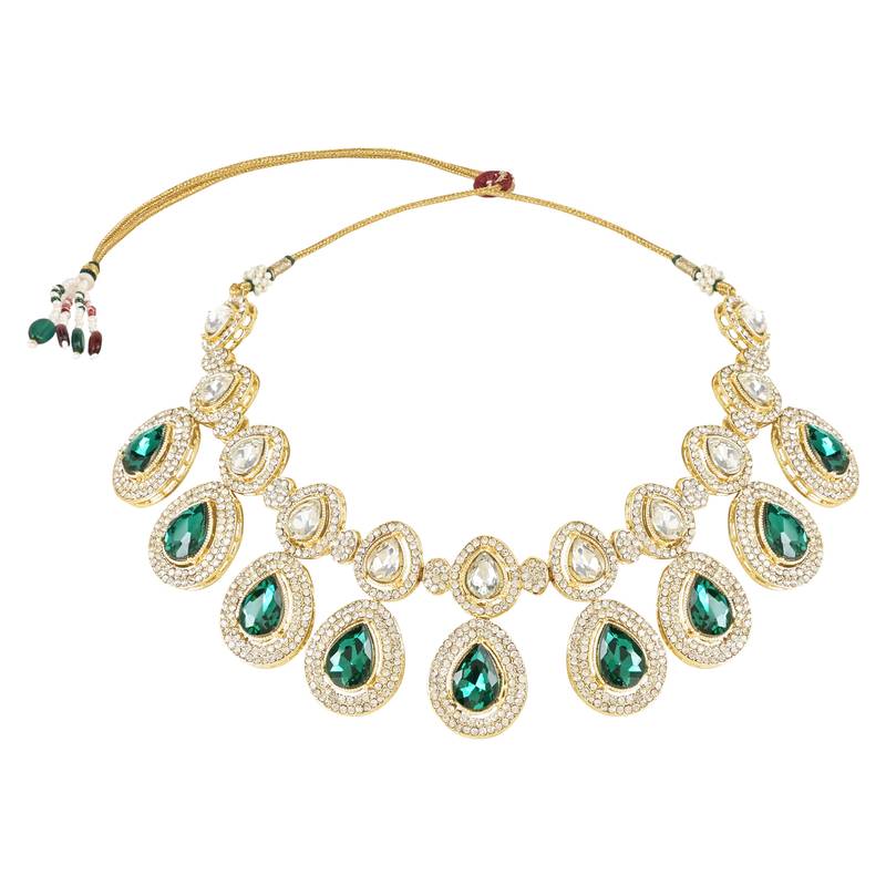 Traditional Kundan & Stone Studded Choker Necklace Jewellery With Earrings Set for Women/Girls 
