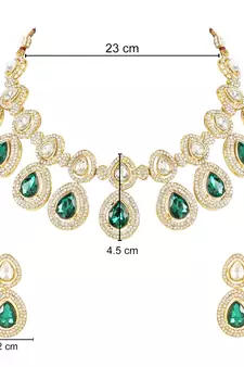 Traditional Kundan & Stone Studded Choker Necklace Jewellery With Earrings Set for Women/Girls 