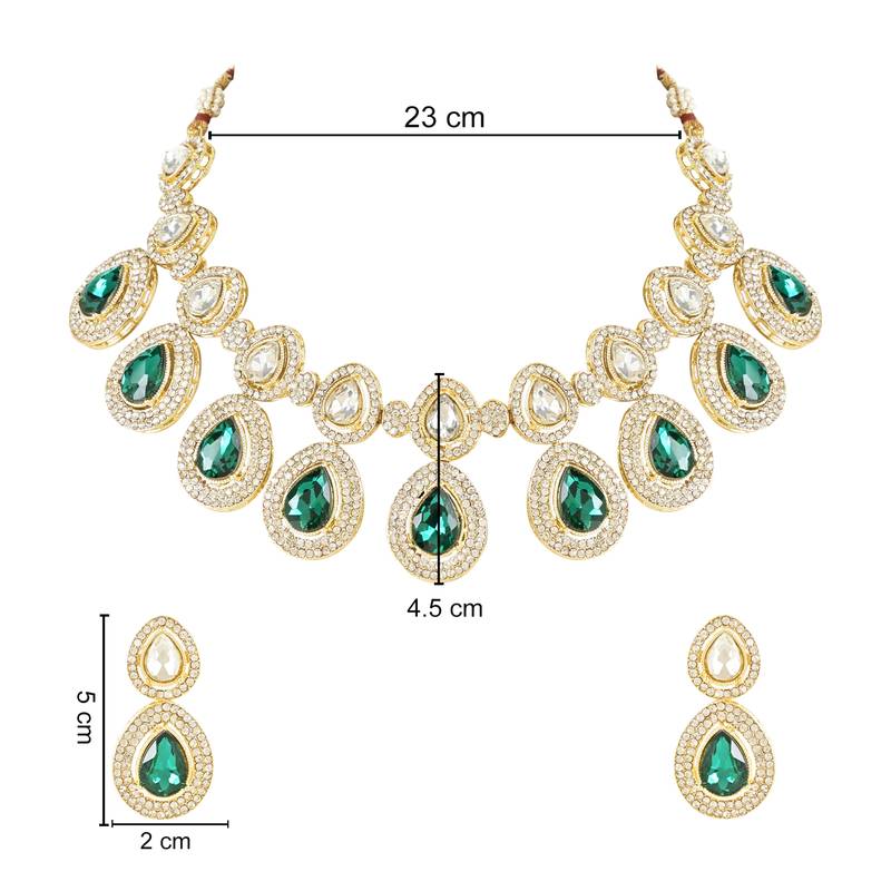 Traditional Kundan & Stone Studded Choker Necklace Jewellery With Earrings Set for Women/Girls 