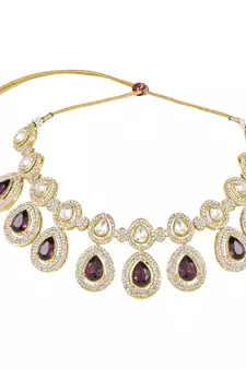 Traditional Kundan & Stone Studded Choker Necklace Jewellery With Earrings Set for Women/Girls 