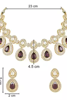 Traditional Kundan & Stone Studded Choker Necklace Jewellery With Earrings Set for Women/Girls 