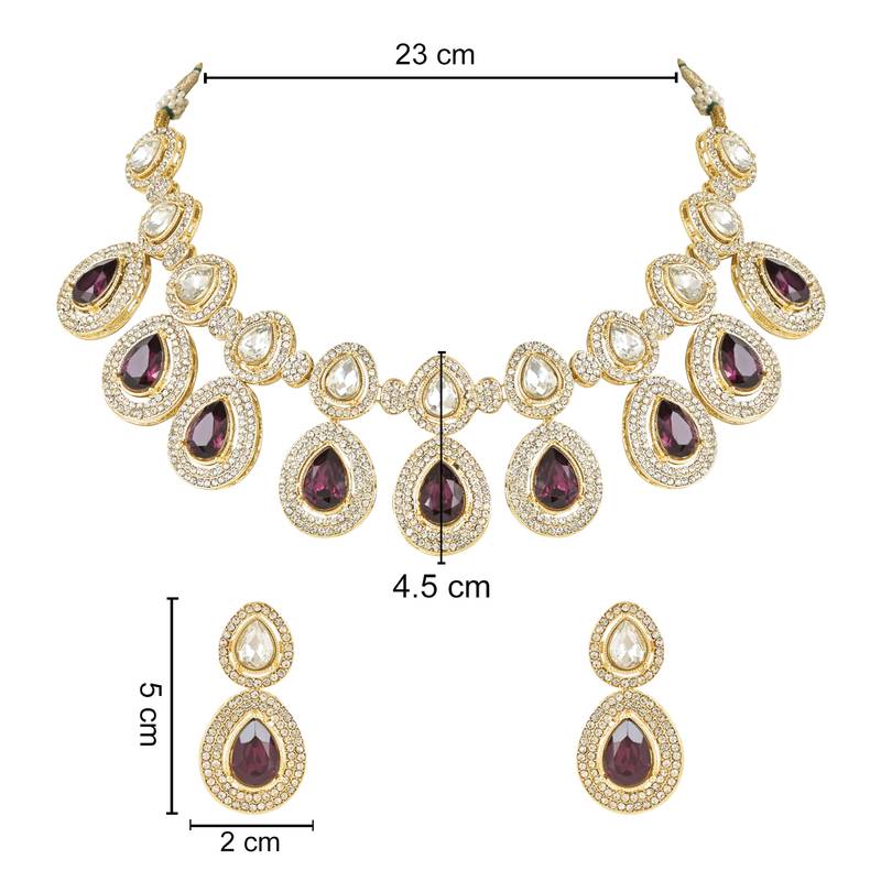 Traditional Kundan & Stone Studded Choker Necklace Jewellery With Earrings Set for Women/Girls 