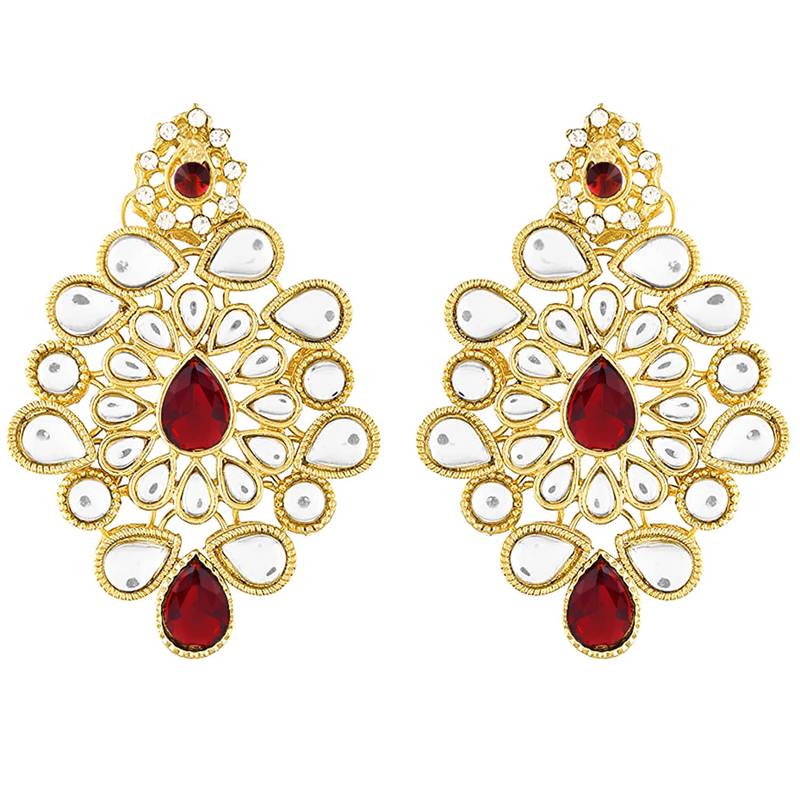 Traditional Kundan Handcrafted Pearl Choker Necklace Jewellery With Earrings Set For Women/Girls 