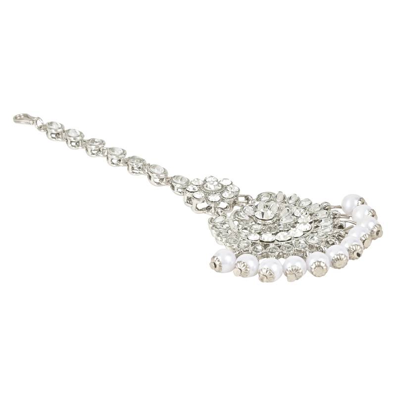 Traditional Elegant Pearl and Kundan Studded Maang Tikka/Headpiece for Women/Girls 