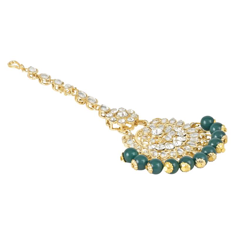 Traditional Elegant Pearl and Kundan Studded Maang Tikka/Headpiece for Women/Girls 