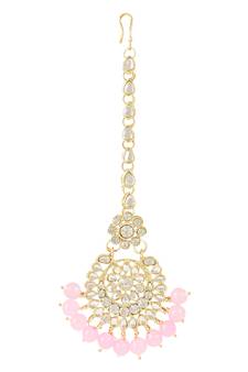 Traditional Elegant Pearl and Kundan Studded Maang Tikka/Headpiece for Women/Girls (T2501Pi)
