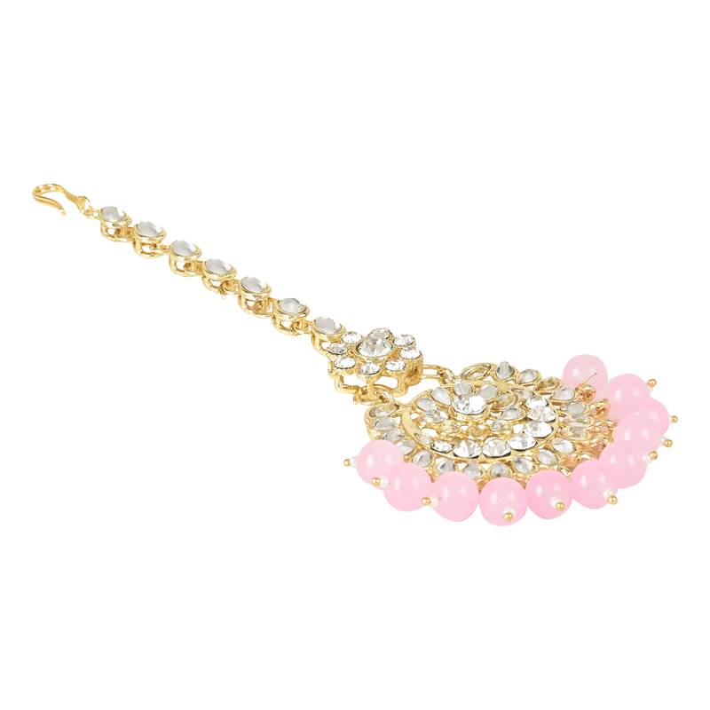 Traditional Elegant Pearl and Kundan Studded Maang Tikka/Headpiece for Women/Girls 