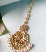 Traditional Elegant Pearl and Kundan Studded Maang Tikka/Headpiece for Women/Girls 