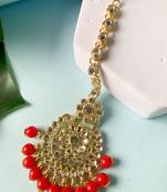 Traditional Elegant Pearl and Kundan Studded Maang Tikka/Headpiece for Women/Girls 