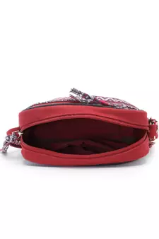 Rangoli Wine & Multi Ethnic Motifs Printed Cotton Canvas Sling Bag