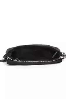 Geomat Black & Silver Striped Jacquard Cotton Canvas Sling Bag