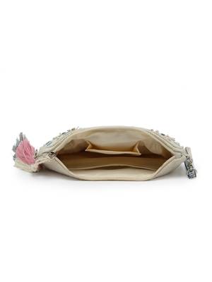 Boho Natural & Multi Floral Embellished Polycotton Sling Bag 5