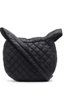 Uno Black Diamond Quilted Polyester Sling Bag