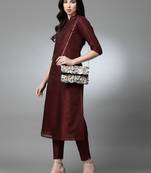 Anekaant Ghoomar Black & Multi Floral Embellished Cotton Canvas Sling Bag