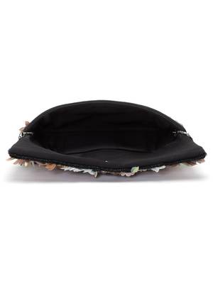 Anekaant Ghoomar Black & Multi Floral Embellished Cotton Canvas Sling Bag 5