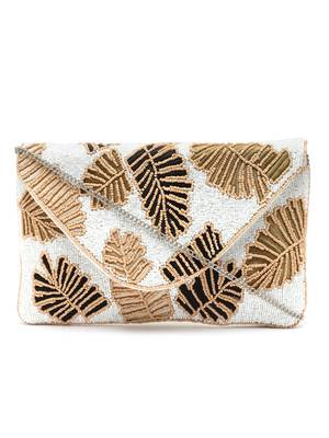 Boho Off White & Multi Botanical Embellished Cotton Canvas Sling Bag 3