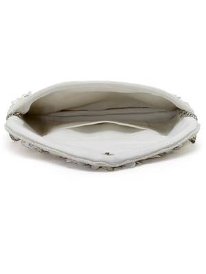 Ghoomar Off White Floral Embellished Cotton Canvas Sling Bag 5