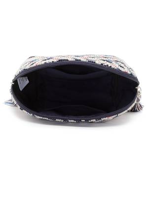 Boho Natural & Multi Geometric Jacquard Cotton Canvas Travel Pouch 5