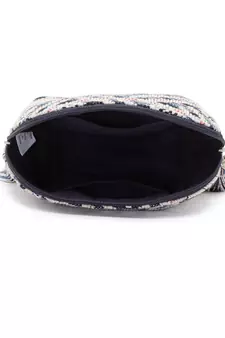 Boho Natural & Multi Geometric Jacquard Cotton Canvas Travel Pouch