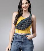 Black & Green Waist Pouch from Collection. Crafted with the .(LxHxW) : 37 x 15 x 10 cm