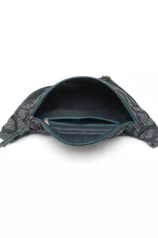 Black & Green Waist Pouch from Collection. Crafted with the .(LxHxW) : 37 x 15 x 10 cm