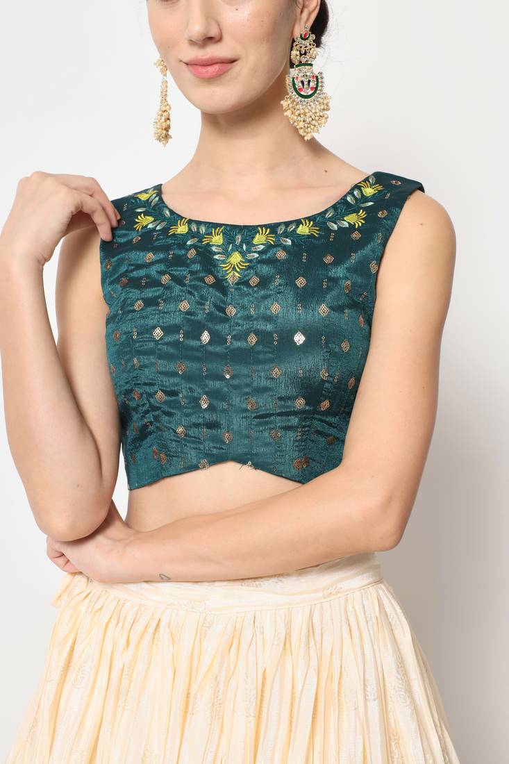 MULTICOLOR FOIL-PRINT WITH EMBROIDERED WORK CHINON CHIFFON SILK FESTIVE & PARTY WEAR SEMI STITCHED LEHENGA